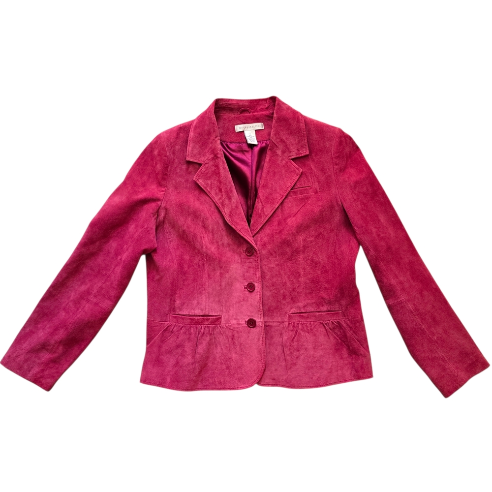 Elegant Fuchsia Leather Jacket